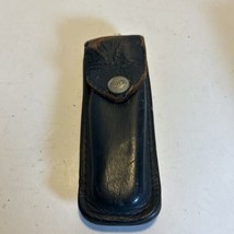 Vtg Buck 110 Black Leather Knife Case Sheath REPAIRED - £9.77 GBP