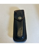 Vtg Buck 110 Black Leather Knife Case Sheath REPAIRED - $12.38