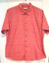 Magellan Mens 2XL Classic Fit Pink Fish Pattern Button Up Shirt Summerville - $23.70