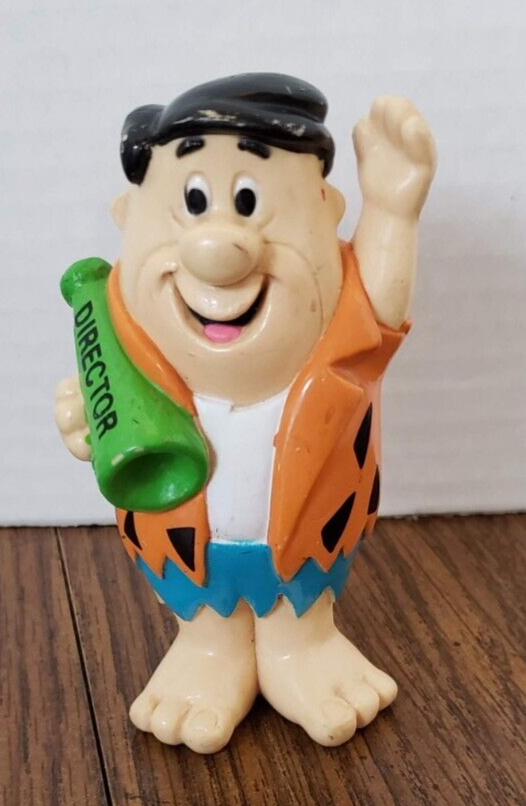 Fred Flintstone Figure Toy Hanna Barbera Doll Vintage 1992 4&quot; Director - $2.96
