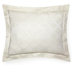 Sferra Valenta Sham Boudoir Beige Cotton Linen Sateen Blend Italy New - €35,25 EUR