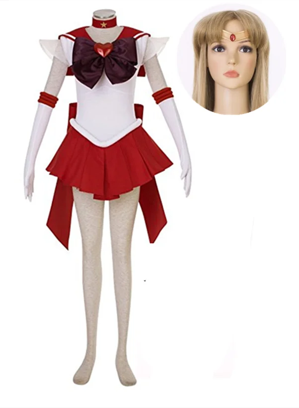 Athemis Anime Hino Rei Mars Super S Cosplay Costume Earrings Wig Custom Made Fan - £187.36 GBP