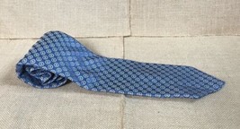 Mens Emanuel Ungaro Blue Circle Medallion Silk Tie Necktie - £7.79 GBP
