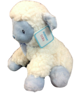 Jesus Loves Me Lamb Plush Cream Blue 9&quot; Stuffed Lovie Lovey Aurora Baby New - £33.16 GBP