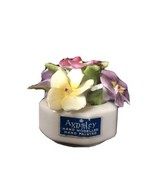 Aynsley floral arrangement bowl multicolor hand modeled painted bone Eng... - $20.29 CAD