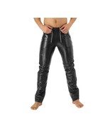 New Men Real Leather Pants Genuine Soft Lambskin Biker Trouser with zippers - £118.86 GBP