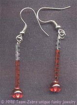 Funky Glass Fever Thermometer Earrings Sexy Nurse Medical Charms Costume Jewelry - £7.16 GBP