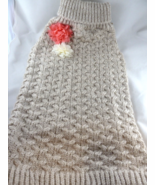 Top Paw Dog Sweater Size L Acrylic Blend Cream Cable Knit Flowers Unused... - $25.65 CAD