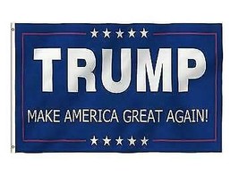 Blue Trump 2020 3 X 5 Poly Flag W/ Grommets #811 Donald Trump 2nd Amendment - £6.72 GBP