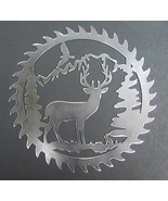 Saw Blade White Tailed Deer Metal Art Plasma Wall Wildlife Rustic 9&quot; dia... - £25.07 GBP