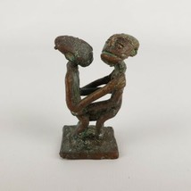 Miniature Bronze-Brass Metal Artist Risque Whimsical Nude Figurine 2.25&quot; - $15.46