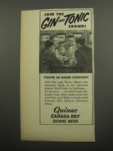 1951 Canada Dry Quinac Quinine Water Ad - Join the Gin and Tonic crowd - $18.49