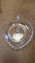 Imperial Candlewick Elegant Glass Heart Shaped Dish with Handle Vintage Crystal - £25.57 GBP