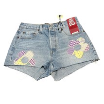 Levi&#39;s 50th Anniversary Floral Patchwork Cutoff Denim Shorts Size 28&quot; New - $715.06 MXN