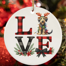 Love Irish Wolfhound Dog Light Reindeer Antler Christmas Ornament Gift Decor - £12.50 GBP