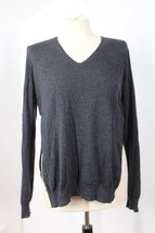 Drykorn S Charcoal Gray V-Neck Split Side Silk Cashmere Thin Knit Sweater - £24.90 GBP