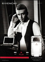 Justin Timberlake 2009 Macy&#39;s Givenchy Men&#39;s Cologne advertisement b/w a... - £3.32 GBP