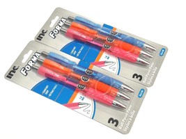 2 Packs 6 Pens Inc® Forma™ Comfort Grip Retractable Ball Point Pens Blue Ink - £6.65 GBP