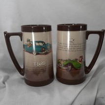 Lot of 2 MG and T-Bird Car Thermo-Serv Plastic Coffee Mug Made In USA  1... - $18.47