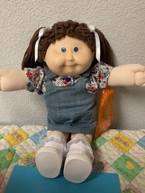 RARE Vintage Cabbage Patch Kid Girl Brown Poodle Hair Violet Eyes Head Mold#15 - £234.55 GBP