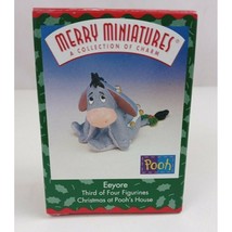 Vintage 1999 Hallmark Merry Miniatures Eeyore Christmas At Pooh&#39;s House ... - £9.95 GBP