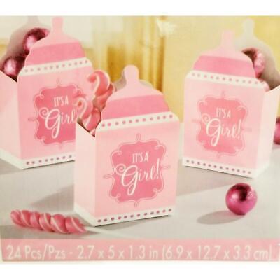 Baby Shower It's A Girl Party Favor Boxes Pink 24 Per Package New - $8.25