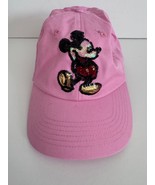 Disney Parks Adjustable Youth Mickey Mouse Pink Cap Sequined Embroidered - $20.82 CAD