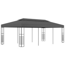 Outdoor Awning Anthracite Steel, polyester 10x20 ft Collapsible - $4,581.47 MXN