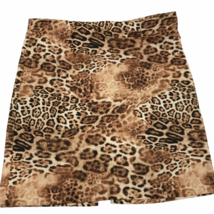 Vintage Skirt Leopard Animal Print L Made in USA Mob Wife 80s glam rocke... - $29.69