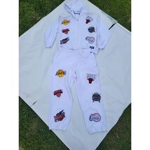 Vintage Deadstock 00s UNK NBA All Over Patches Sweatshirt Size 2XL UNK A... - $149.97