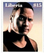 2000 wwf The Rock Liberia $15 wrestling stamp yes Indeed Buy now at smok... - £1.48 GBP