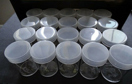 Lot 20 BCW Silver Dollar Round Clear Plastic Coin Storage Tubes w/ Screw... - £14.11 GBP