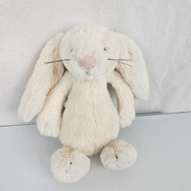 8" Jellycat Small Cream white Bashful Bunny Rabbit Whiskers Soft Toy Pink Nose - $29.69