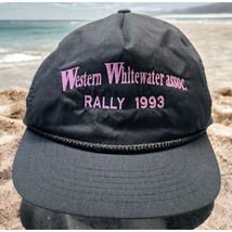 Western Whitewater Assoc Rally Snapback Hat Vintage 1993 Black Corded Pu... - $18.95