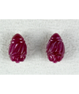 Certified Natural Ruby Engraved Drop Pair 20.21 Ct Loose Gemstone Design... - €1.884,59 EUR