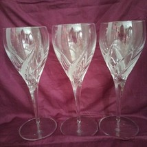 Set Of 3 Cut Crystal Wine Glasses Savana By Portal Crystal - $24.74