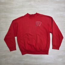 Salem Sportswear Wisconsin Badgers Sweatshirt Mens Large Red Vintage Sta... - $49.49
