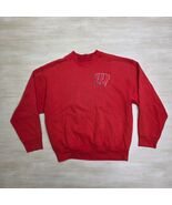 Salem Sportswear Wisconsin Badgers Sweatshirt Mens Large Red Vintage Sta... - $49.49