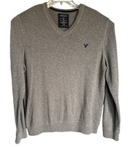 American Eagle Sweater Men&#39;s Large  Gray V-Neck Pullover Classic Grandpa... - $14.00
