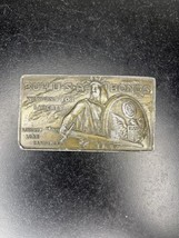 Vintage Brass Buy USA Bonds Weapons For Liberty Belt Buckle - £9.30 GBP