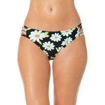 Salt + Cove Juniors Daisy Print Strappy Side Hipster Bikini Bottoms Size M Black - £11.45 GBP