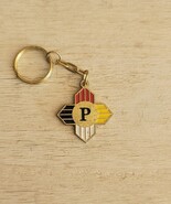 Vintage Brass Plated Keychain Enamel Paint Cross - €23,40 EUR Vintage Brass Plated Keychain Enamel Paint Cross - €23,40 EUR