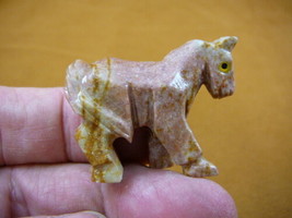Y-HOR-41) red HORSE carving SOAPSTONE Peru gem FIGURINE little colt hors... - $8.59