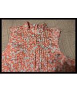 Women&#39;s Cabernet Sleeveless Light Blue Coral Floral Button Front Blouse ... - £11.28 GBP