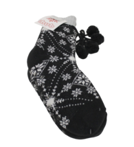 Women&#39;s Sherpa Lined Non-Slip Fuzzy Slipper Socks With Pom Poms Winter S... - £7.09 GBP