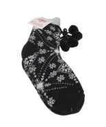 Women&#39;s Sherpa Lined Non-Slip Fuzzy Slipper Socks With Pom Poms Winter S... - £6.92 GBP