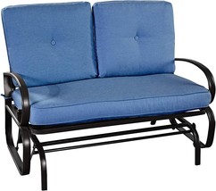 Giantex Loveseat Outdoor Patio Rocking Glider Cushioned 2 Seats Steel Frame - £174.06 GBP