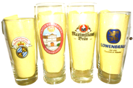 4 Tegernsee Wallerstein Maximilians Lowenbrau 0.5L German Beer Glasses - £15.77 GBP