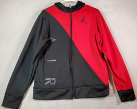 Jordan Hoodie Boys Size XL Red Black 100% Polyester Pockets Long Sleeve ... - $22.51
