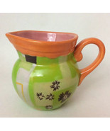 Tracy Porter Creamer Hand Painted Orange Green Red Flowers - $5.89